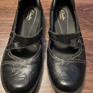 Clark’s Bendables Black Leather 39246 Size 9M